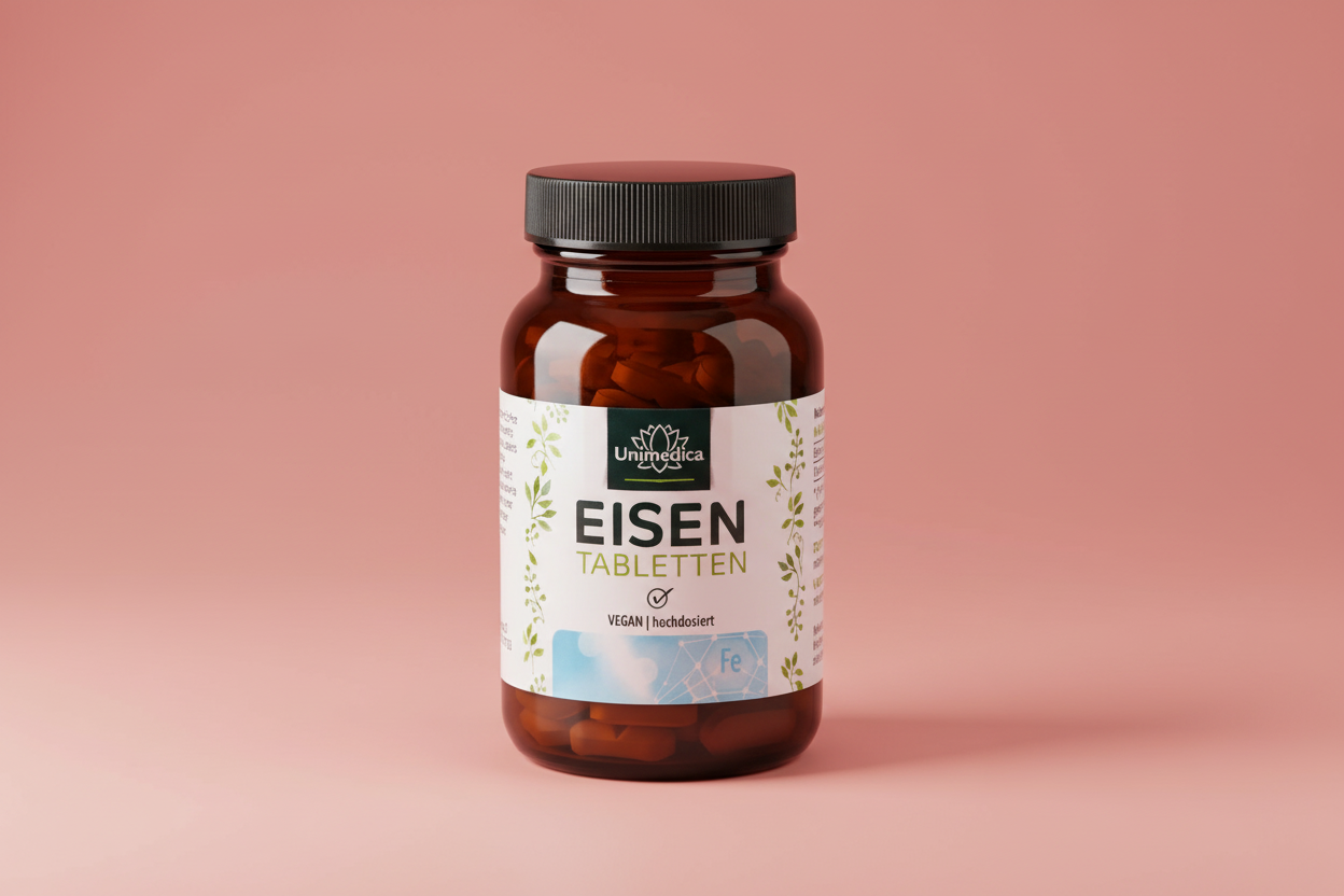 Eisen Bisglycinat - 40 mg Eisen und 40 mg Vitamin C pro Tagesdosis (1 Tablette) - hochdosiert - 120 Tabletten Style light