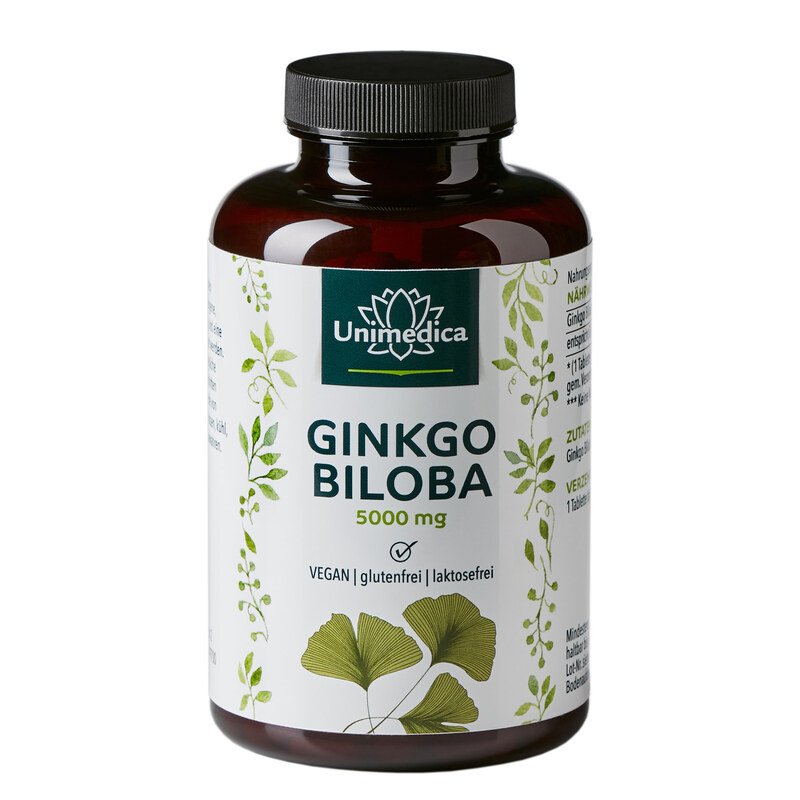 Ginkgo Biloba - 5.000 mg pro Tagesdosis - 360 Tabletten