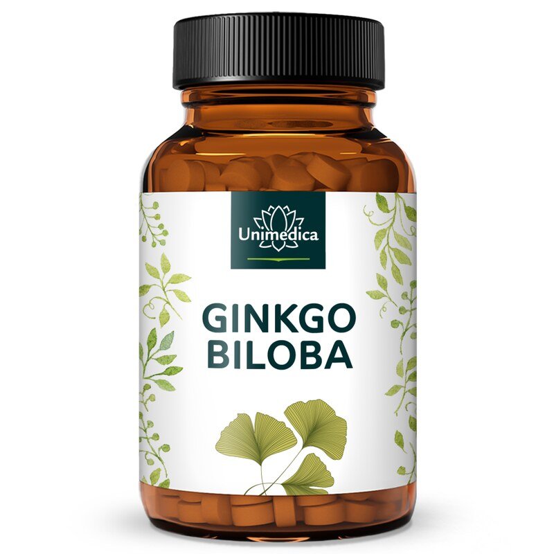 Ginkgo Biloba - 75 mg pro Tagesdosis - 360 Tabletten Unimedica Kornkammer Natur