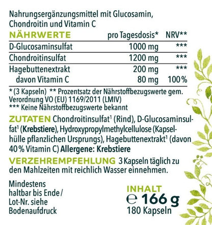 Glucosamin Chondroitin hochdosiert Nährwerte