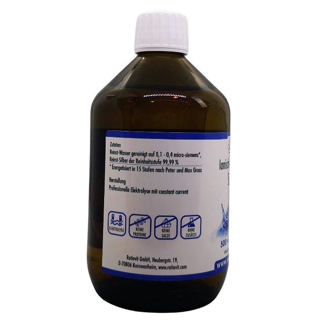 Kolloidales Silber Silbertau Kornkammer Shop 500ml Rückseite