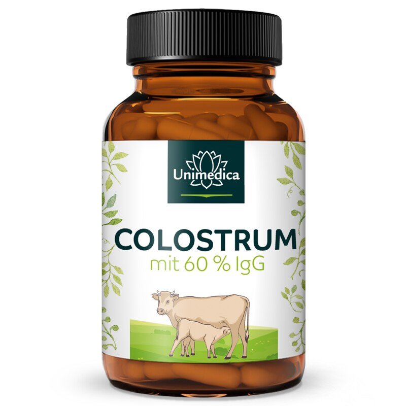 Colostrum - 600 mg pro Tagesdosis (2 Kapseln) - mit 60 % IgG - 60 Kapseln