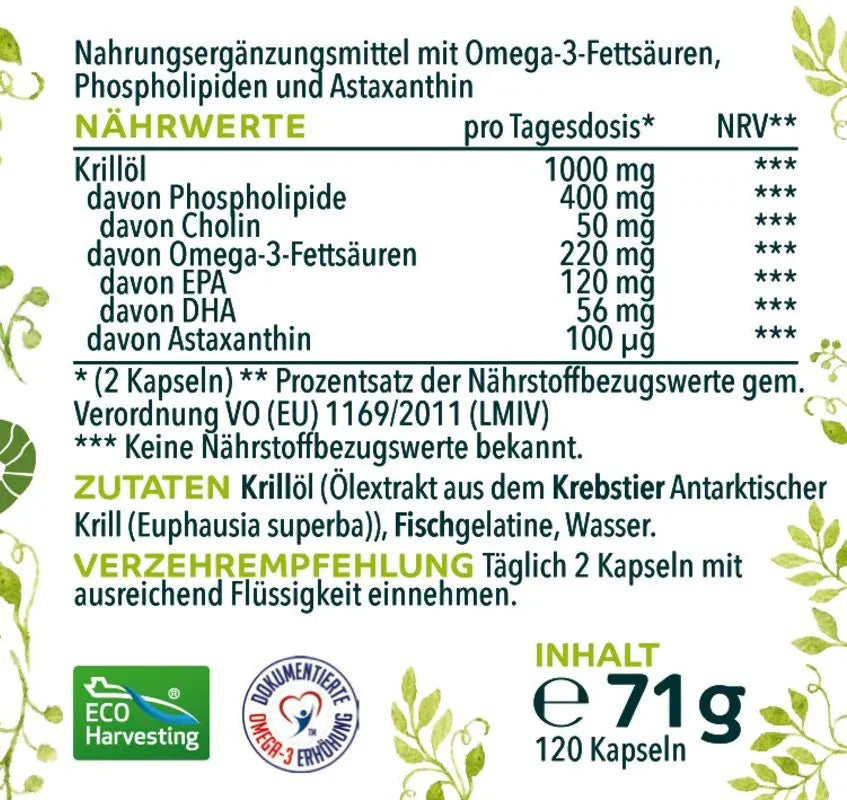 Krilloel-SUPERBA-2 Nährwerte 