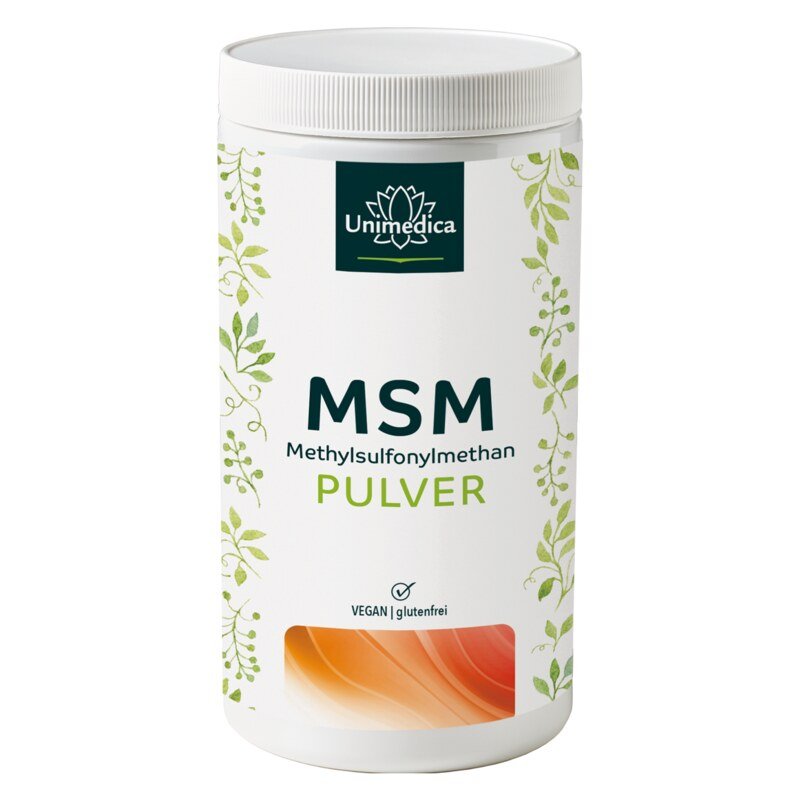 MSM Pulver 1000 g Gelenke Entzündung Darm Unimedica Kornkammer Natur Vegan Glutenfrei Laktosefrei Nahrungsergänzung