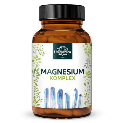 Magnesium Komplex - 417 mg elementares Magnesium pro Tagesdosis (2 Kapseln) - 180 Kapseln