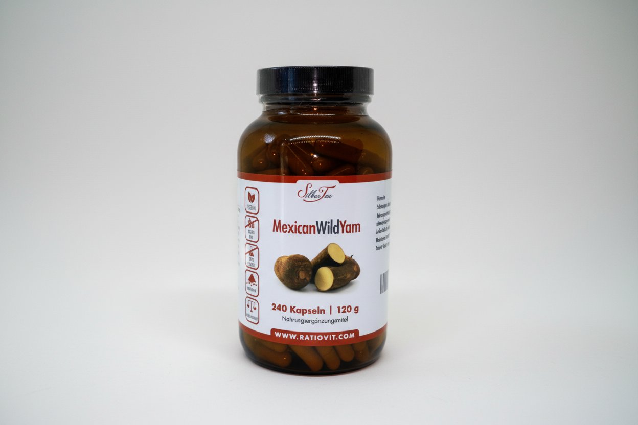 Wilde Yamswurzel naturbelassen Nahrungsergänzung Kapseln Kornkammer Natur vegan pflanzlich rein Studio Silbertau Mexican Wild Yam