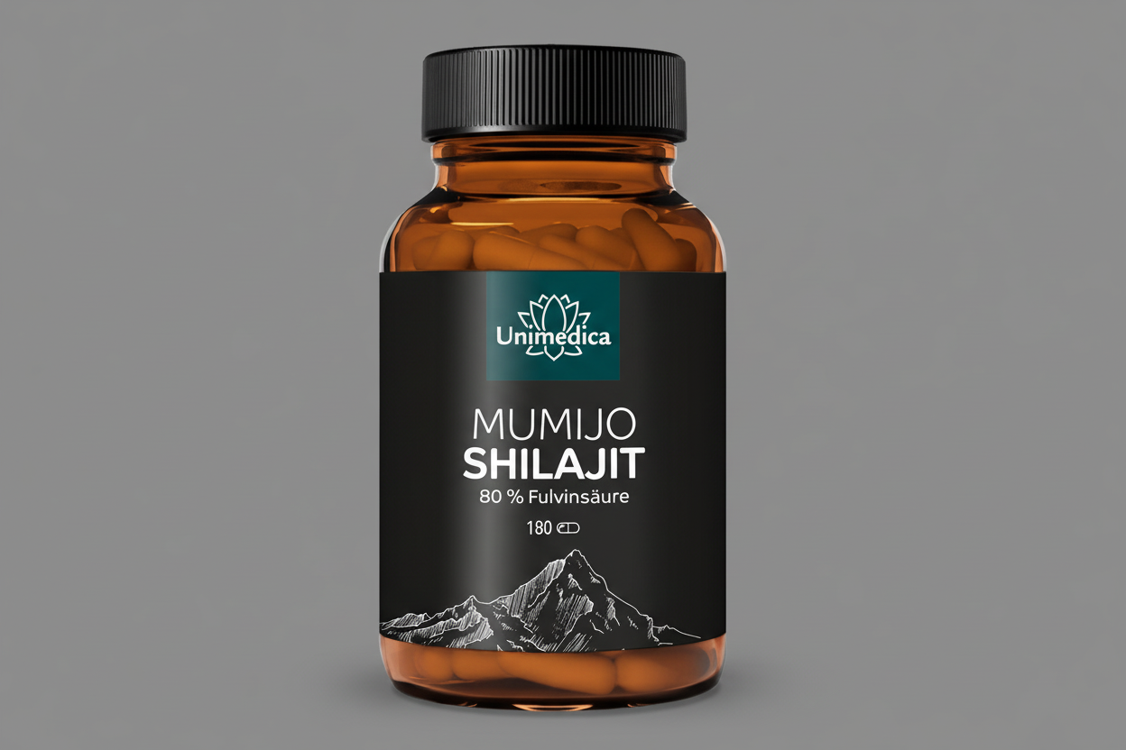 Mumijo Shilajit mit 80% Fulvinsäure - 180 Kapseln Unimedica Kornkammer Natur