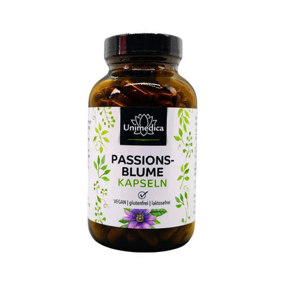 Passionsblume - 750 mg pro Tagesdosis (2 Kapseln) - 240 Kapseln - Nahrungsergänzung Unimedica Kornkammer Natur