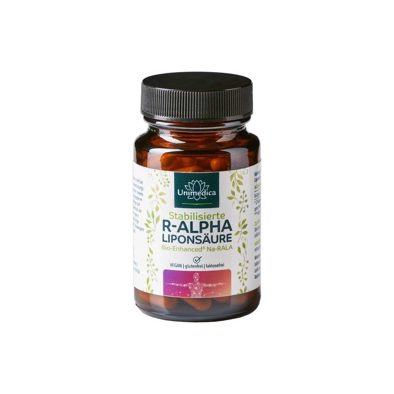 R - Alpha - Liponsäure Sodium - Bio Enhanced® - 240 mg pro Tagesdosis - 60 Kapseln - NahrungsergänzungUnimedica Kornkammer Natur