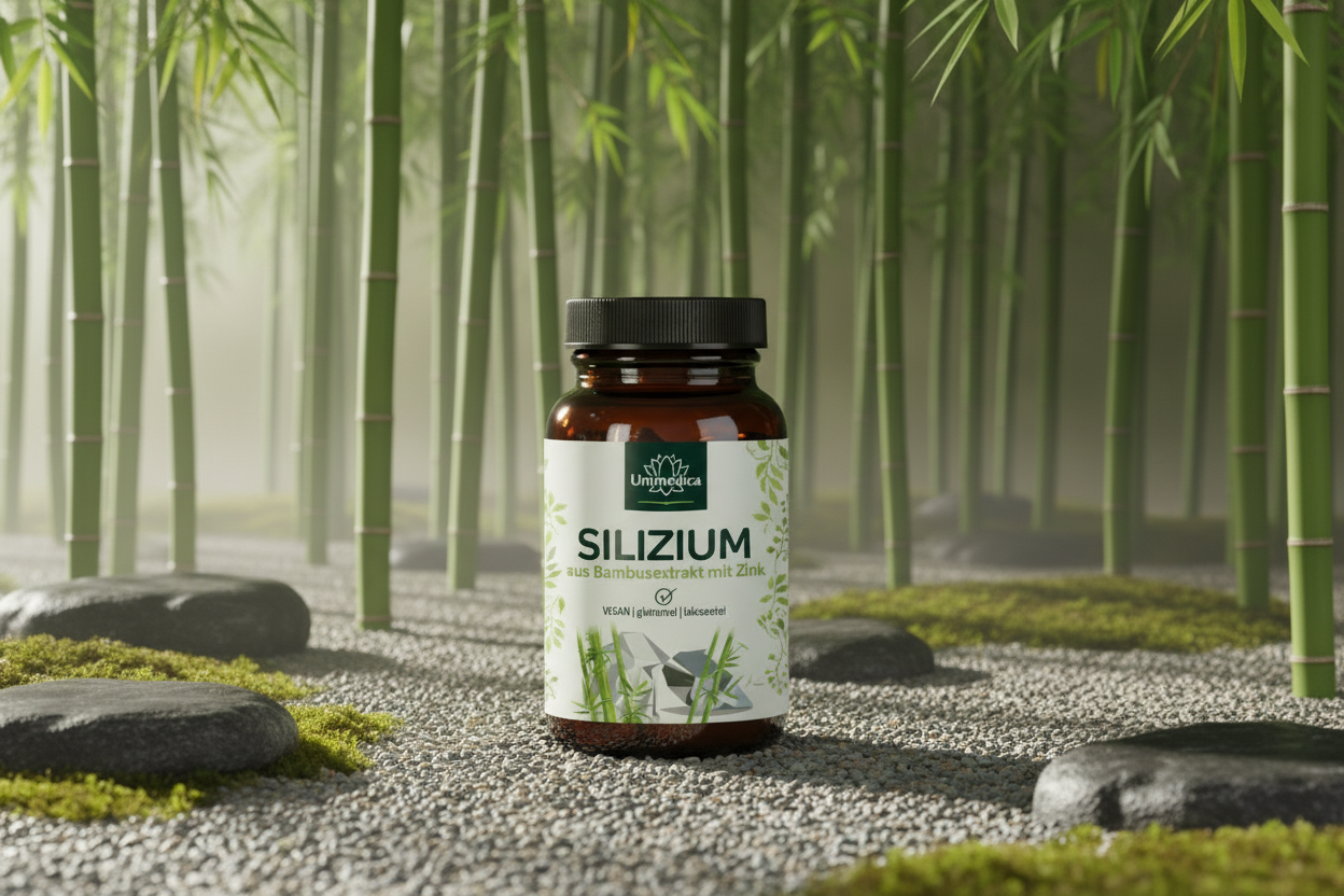 Silizium aus Bambus mit Zink - 250 mg und 3 mg pro Tagesdosis - 60 Kapseln Bambus Garten