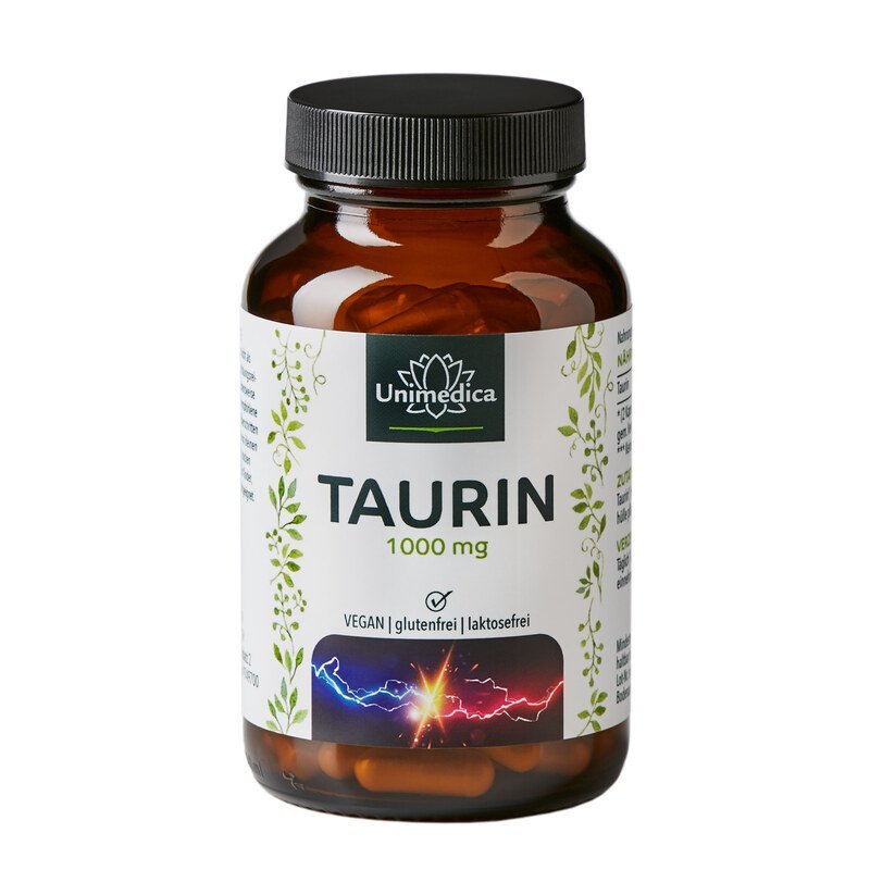 Taurin - 1000 mg pro Tagesdosis (2 Kapseln) - 180 Kapseln - NahrungsergänzungUnimedica Kornkammer Natur