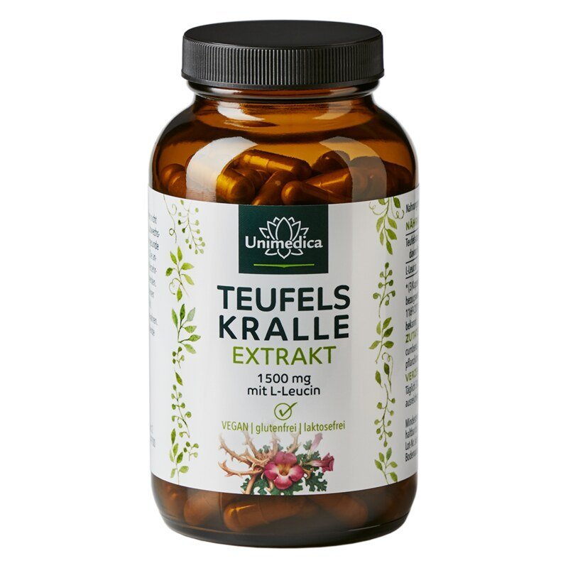Teufelskralle - mit L - Leucin - 180 Kapseln - Unimedica - NahrungsergänzungUnimedica Kornkammer Natur