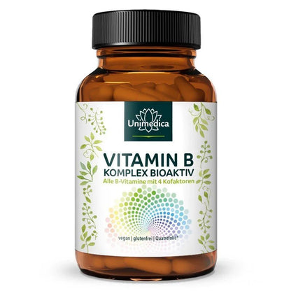 Vitamin B Komplex bioaktiv - hochdosiert - 180 Kapseln - NahrungsergänzungUnimedica Kornkammer Natur