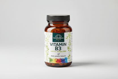 Vitamin B3 Niacin "Flush Free" - 500 mg - 90 Kapseln - NahrungsergänzungUnimedica Kornkammer Natur