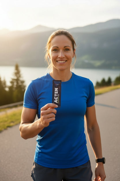 ACTEN Gel - Kollagen - Peptide mit Vitamin C &amp; Zink für Gelenke und Knochen - Nahrungsergänzung - Acten AG - Kornkammer Natur - Frau Sportlerin
