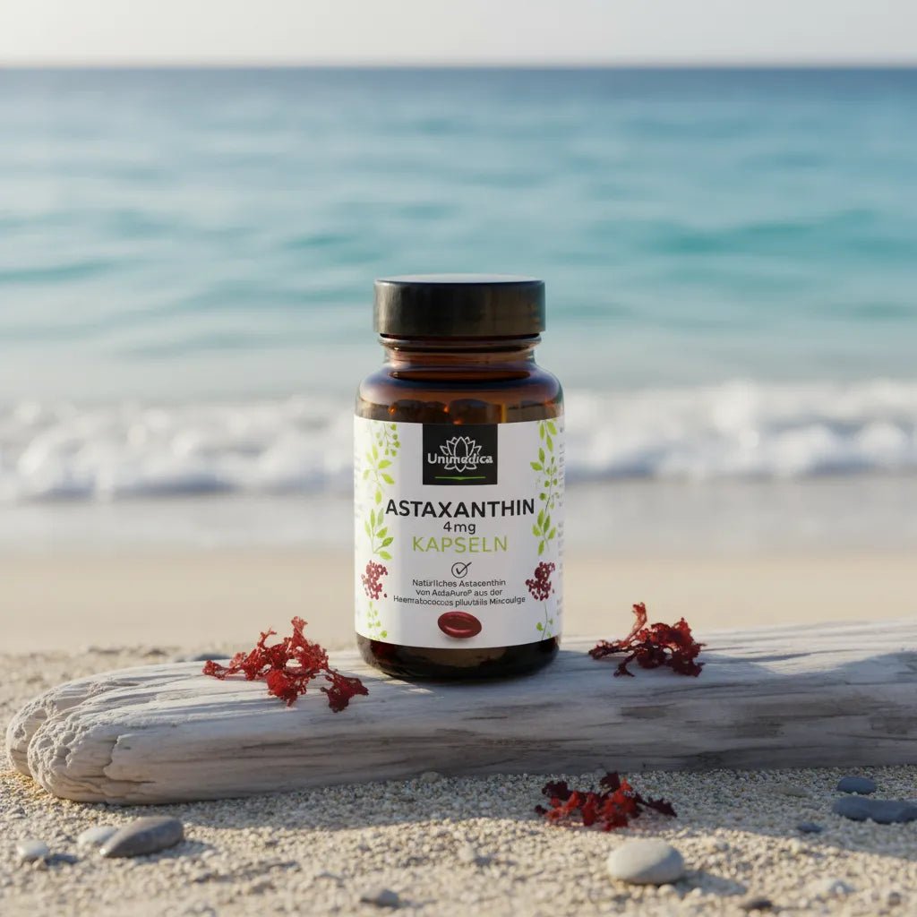 Astaxanthin - AstaPure® - 4 mg je Kapsel - Nahrungsergänzung - Unimedica - Kornkammer Natur - meer