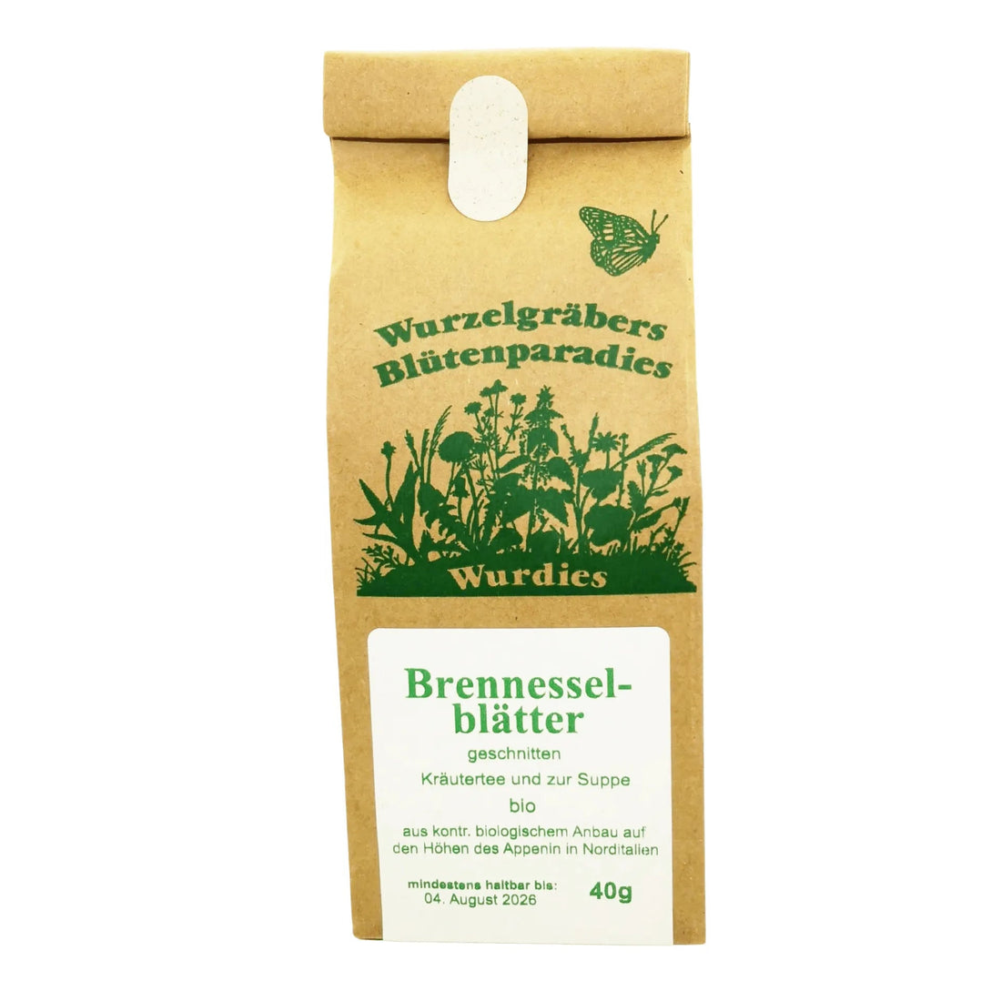Brennesselblätter, geschnitten Bio - Tee - Wurdies - Kornkammer Natur - Verpackung