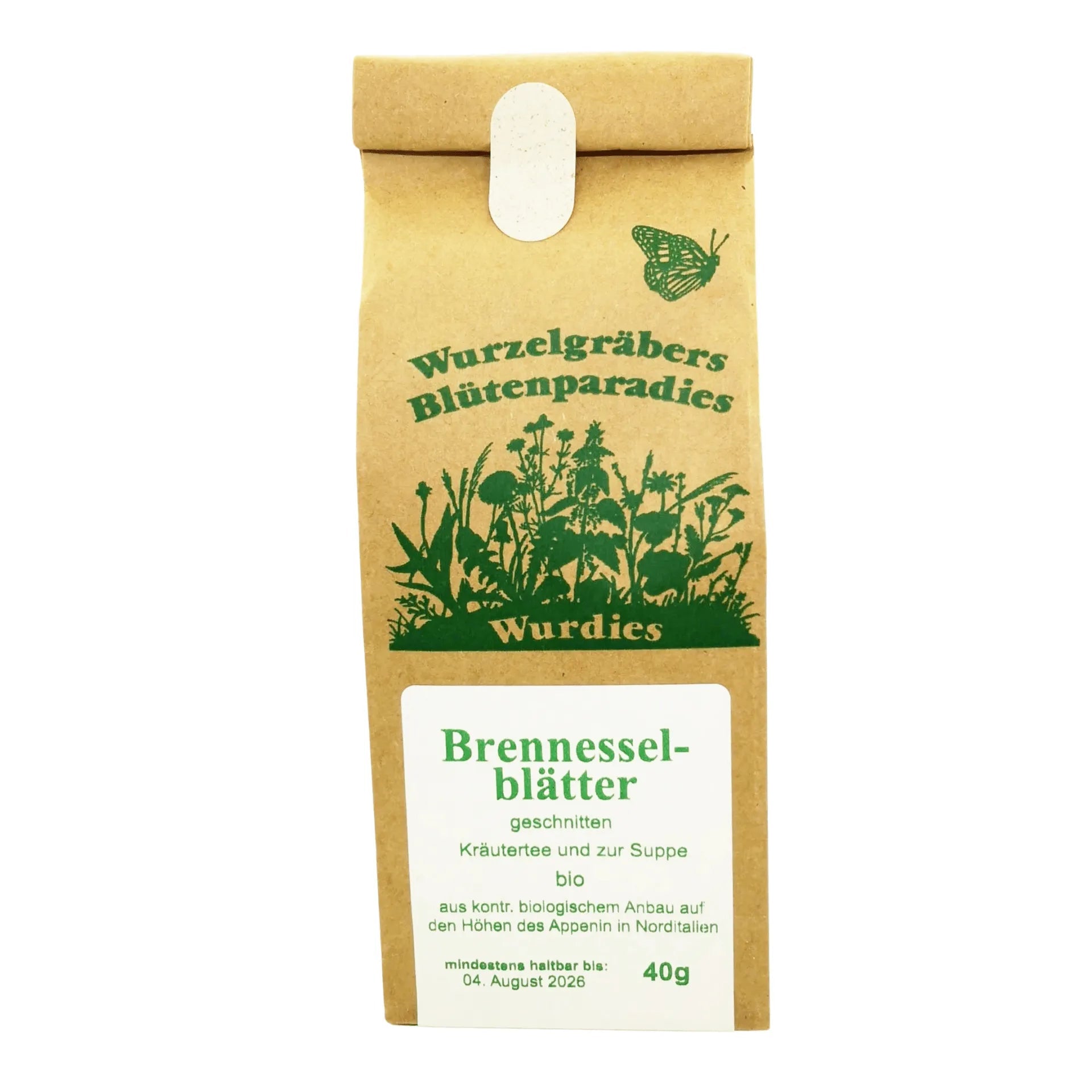 Brennesselblätter, geschnitten Bio - Tee - Wurdies - Kornkammer Natur - Verpackung