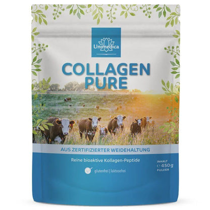 Collagen Pure - Kollagenprotein - aus  zertifizierter Haltung - 450 g Pulver - Nahrungsergänzung - Unimedica
