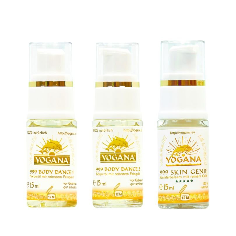 Delphinset 3 für den Körper von Yogana (Body Dance 1 + 2 und Skin Genie je 15ml) - Körperöl/lotionYogana Kornkammer Natur