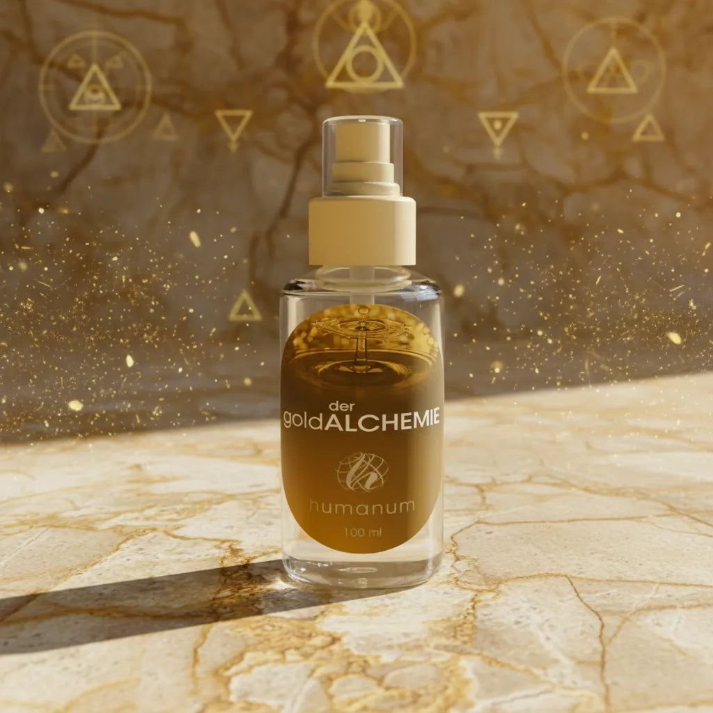 Gold der Alchemie Raumspray Humanum Wohlbefinden  Urprinzip  Seele  Haus  Frau  Feinstofflich  Aura Style-Bild