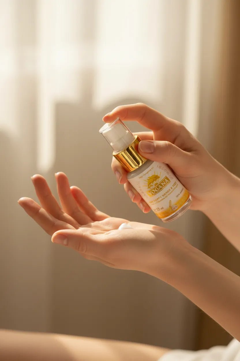 999 Happy Hands &amp; Feet - Hand - &amp; Fußcreme mit 999 Feingold - Yogana - Creme - Yogana Kornkammer Natur, Anwendung