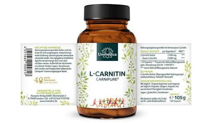 L - Carnitin (Carnipure®) - 2000 mg pro Tagesdosis - NahrungsergänzungUnimedica Kornkammer Natur