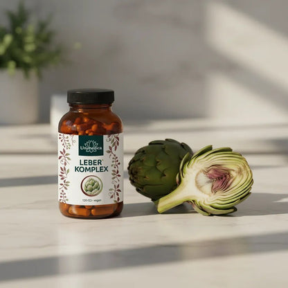 Leber Komplex mit Vitaminen - 120 Kapseln - Nahrungsergänzung - Unimedica - Kornkammer Natur -artischocke