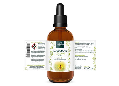 Lugolsche Lösung < 5 %, (Jodlösung) - Original (Jod / Iodine) - 100 ml - Etikett