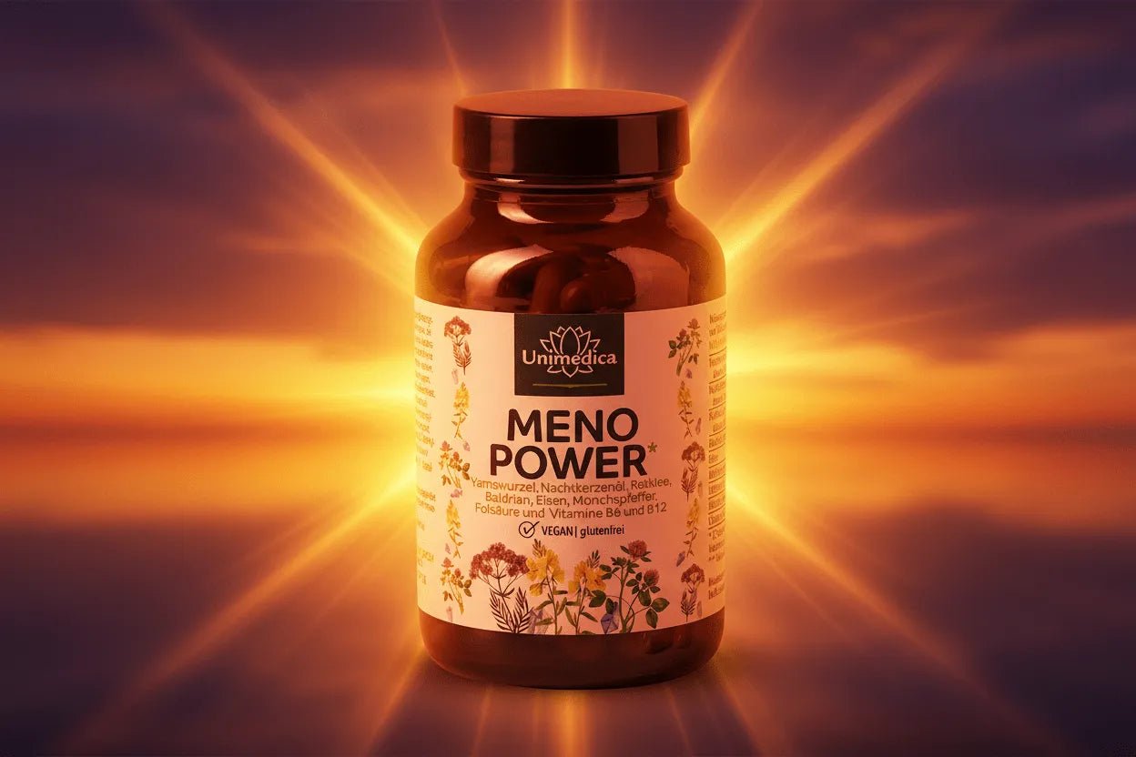 Menopower* - Komplex mit Yamswurzel, Nachtkerzenöl, Eisen und B - Vitaminen - 90 Kapseln - Nahrungsergänzung Unimedica Power