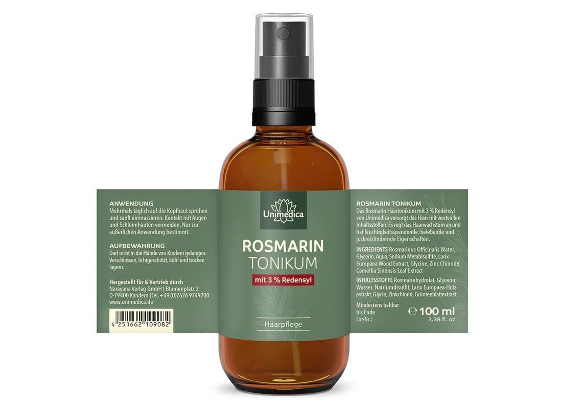 Rosmarin Haartonikum mit 3 % Redensyl 100 ml - Etikett