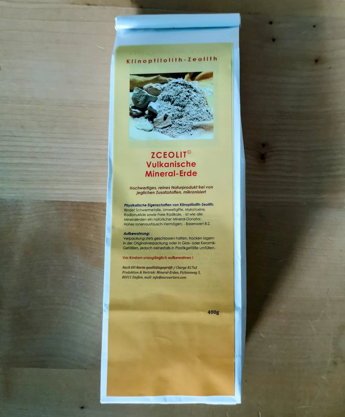 Zeolith vermahlen, in Tüte