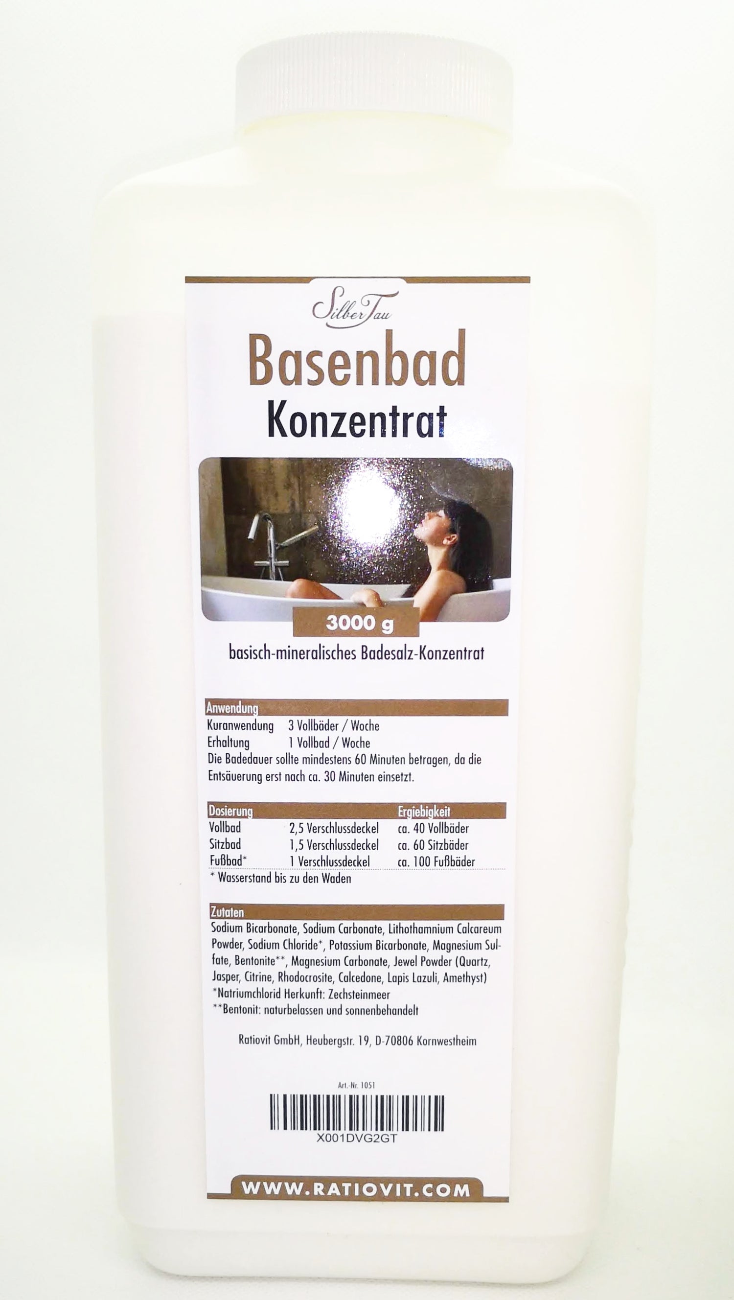 Basenbad 1200g Silbertau Immunsystem Basenbad Entschlackung Wellness Körper Kornkammer Natur Darmgesundheit Konzentrat