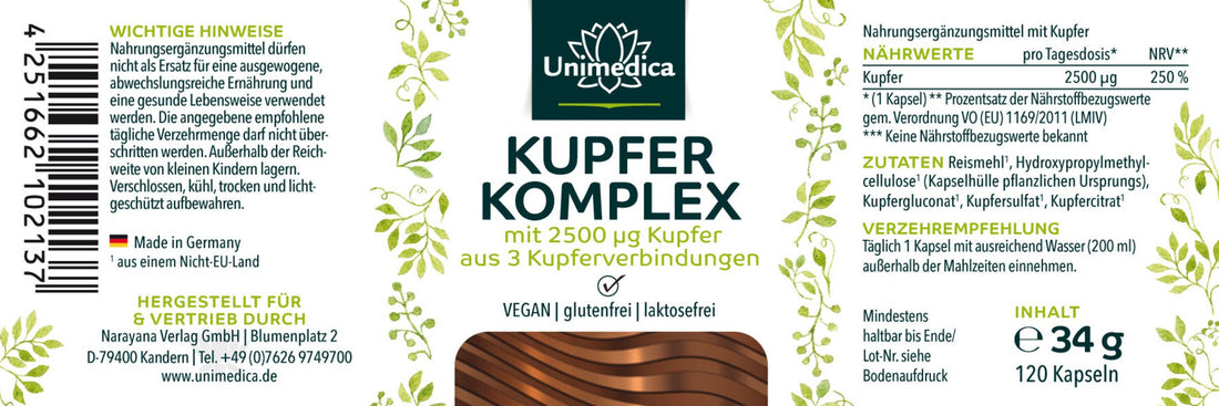 Kupfer Komplex von unimedica 34g